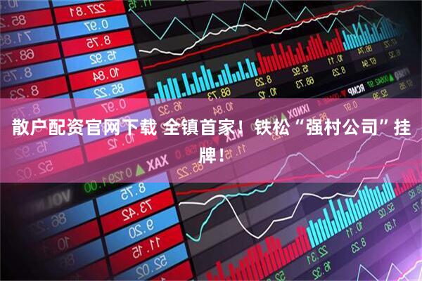 散户配资官网下载 全镇首家！铁松“强村公司”挂牌！